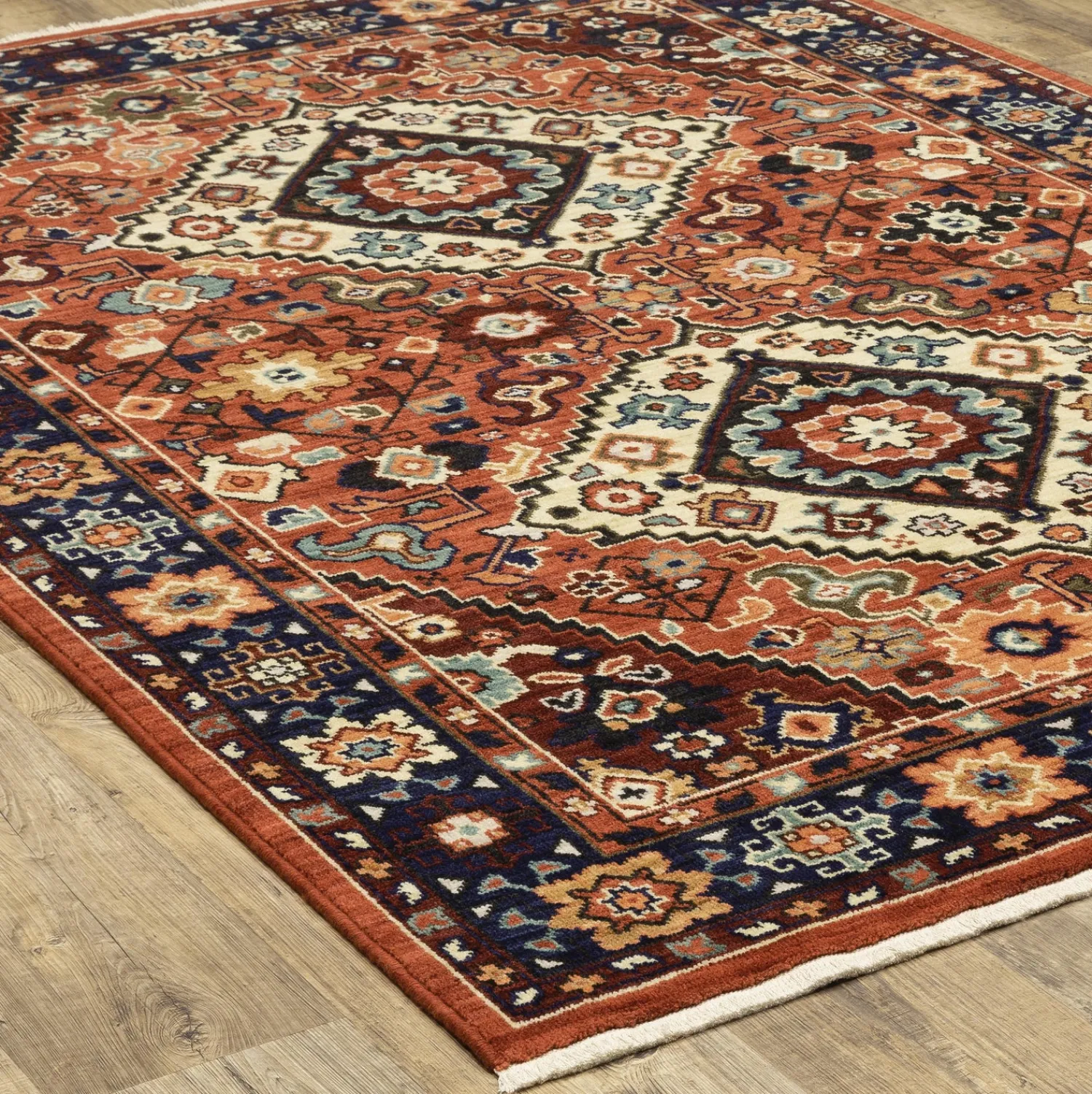 Plow & Hearth Area Rugs>Laurenburg Kaleidoscope Wool Rug, 6'7" x 9'6"