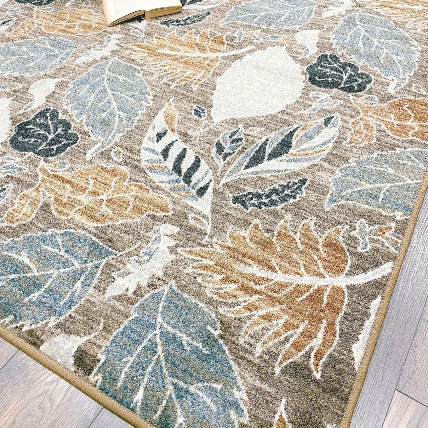Plow & Hearth Runners>Leaves EnduraStran Runner, 2' x 8' Suede