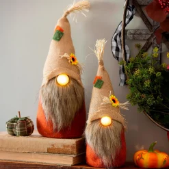 Plow & Hearth Decorative Accents>LED Plush Gnomes, Set of 2