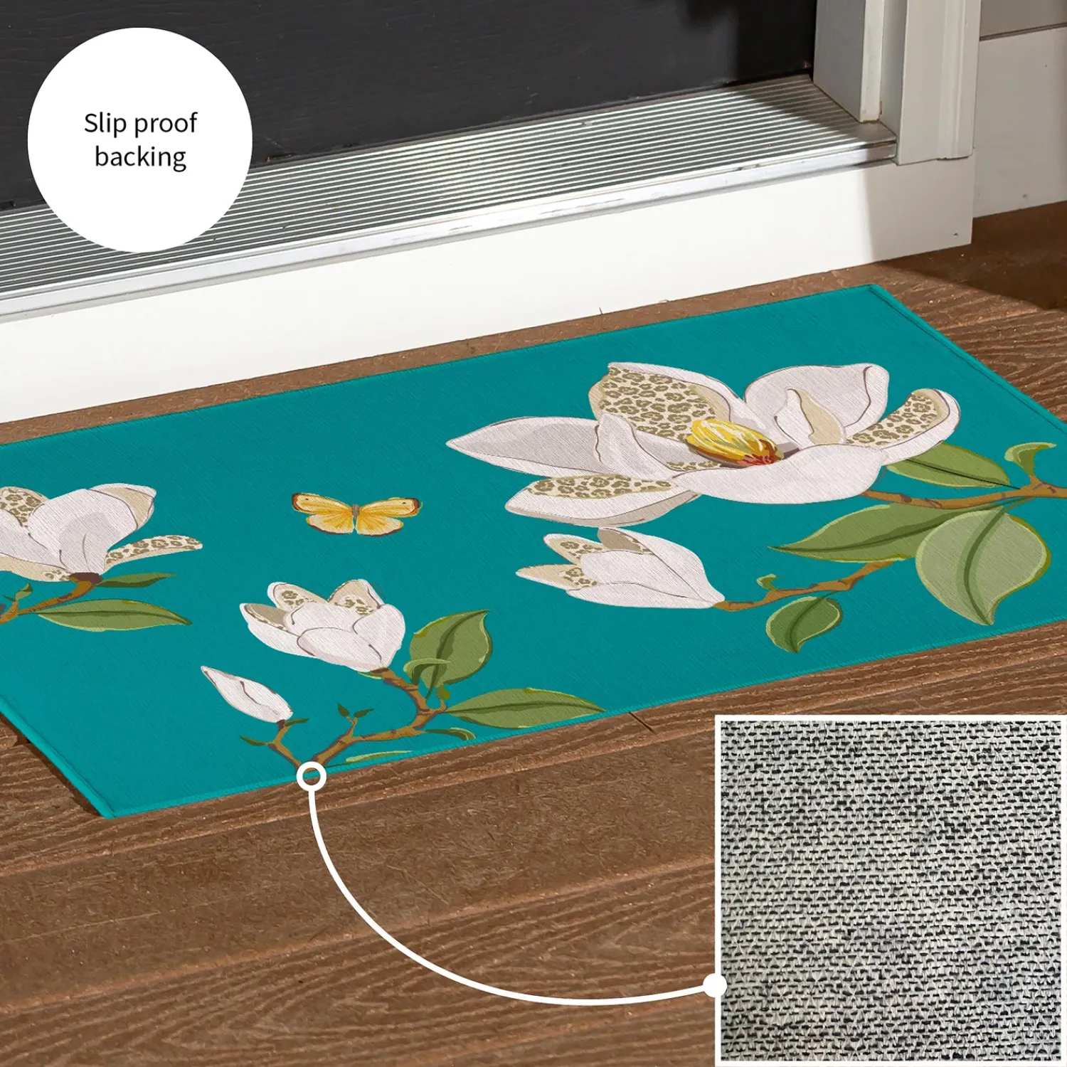 Plow & Hearth Washable Mats>Leopard Magnolia Welcome Washable Indoor/ Outdoor Mat