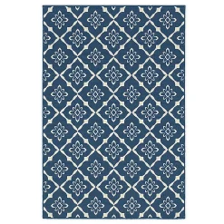 Plow & Hearth Area Rugs>Lexington Trellis Rug, 6'7"x 9'6" Navy
