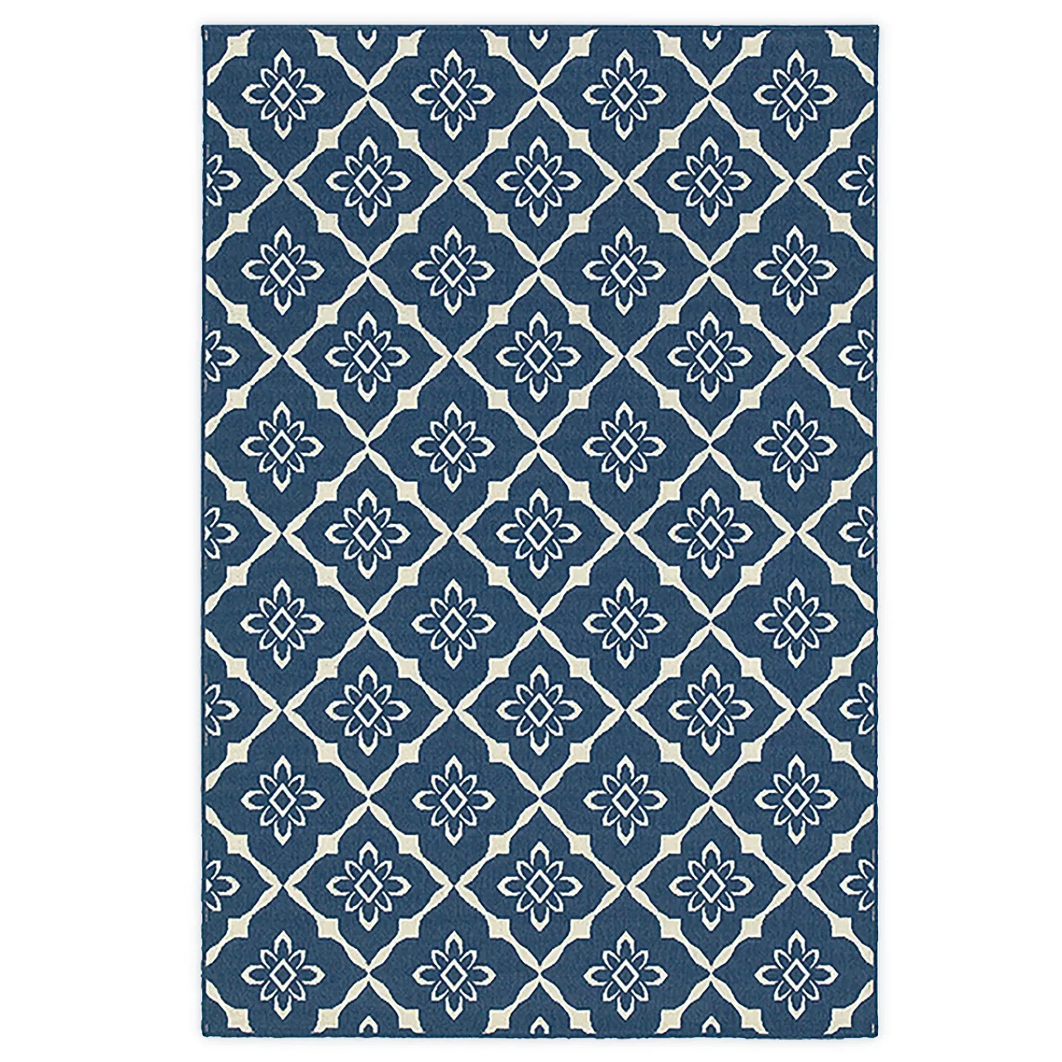 Plow & Hearth Area Rugs>Lexington Trellis Rug, 6'7"x 9'6" Navy