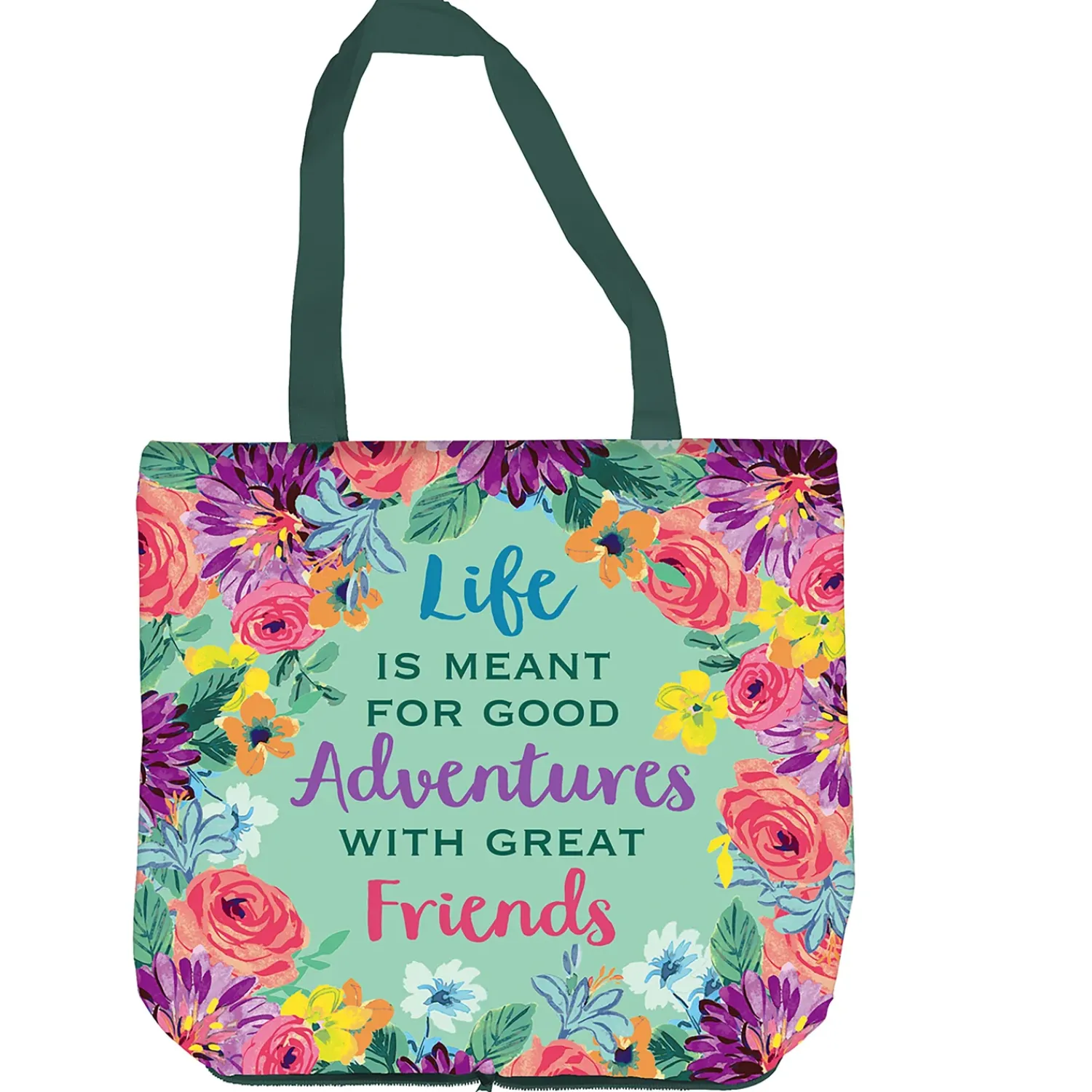 Plow & Hearth Travel Cups>Life Is Meant For Good Adventures Ceramic Perfect Cup and Compact Tote Giftset, 17oz, Gift Box