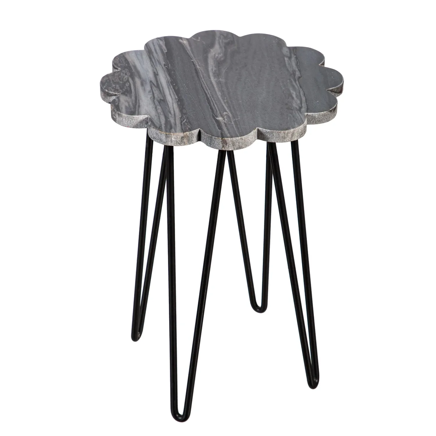 Plow & Hearth Planters & Plant Stands|Accent Tables>Light Granite Plant Stand with Metal Legs