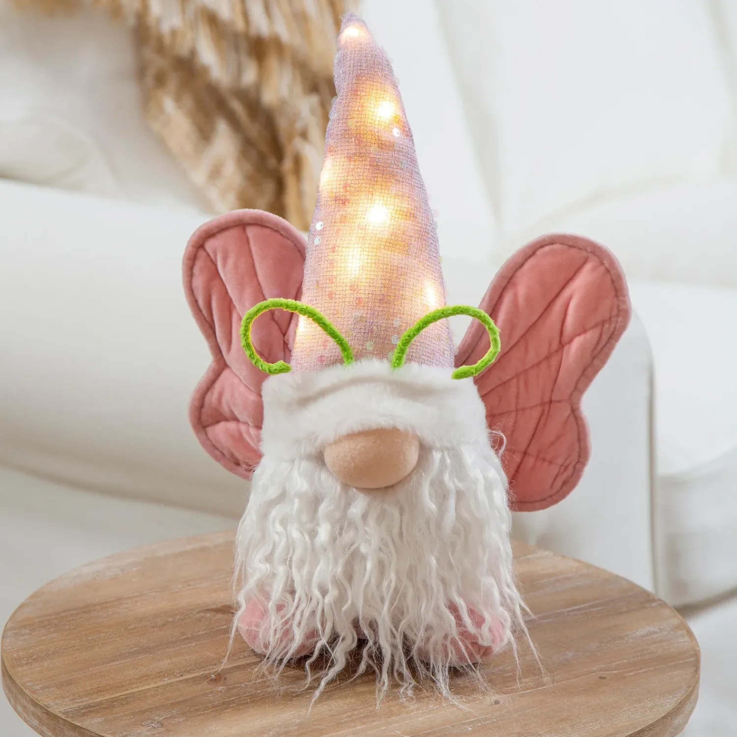 Plow & Hearth Decorative Accents>Lighted Butterfly Gnome Table Décor