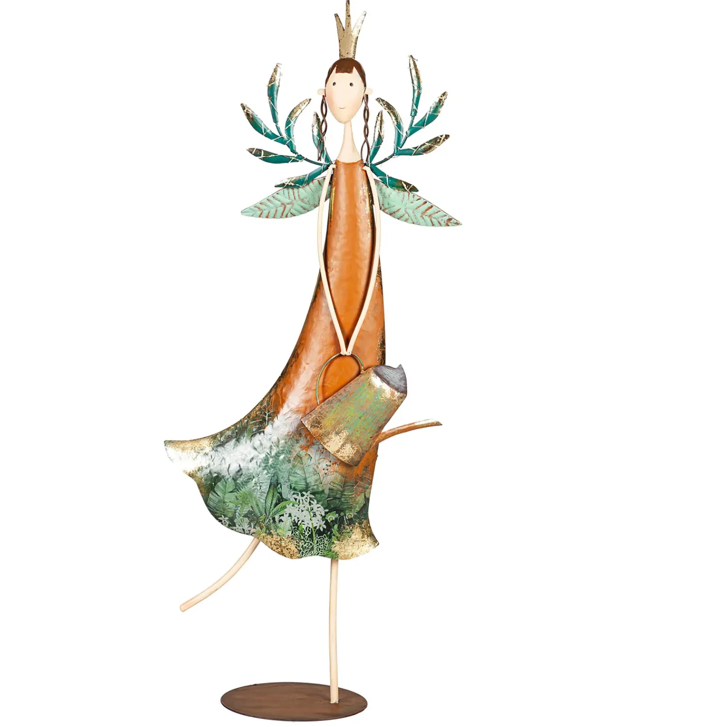 Plow & Hearth Garden Statues|Solar Accents>Lighted Fairy Girl with Watering Can Garden Statue