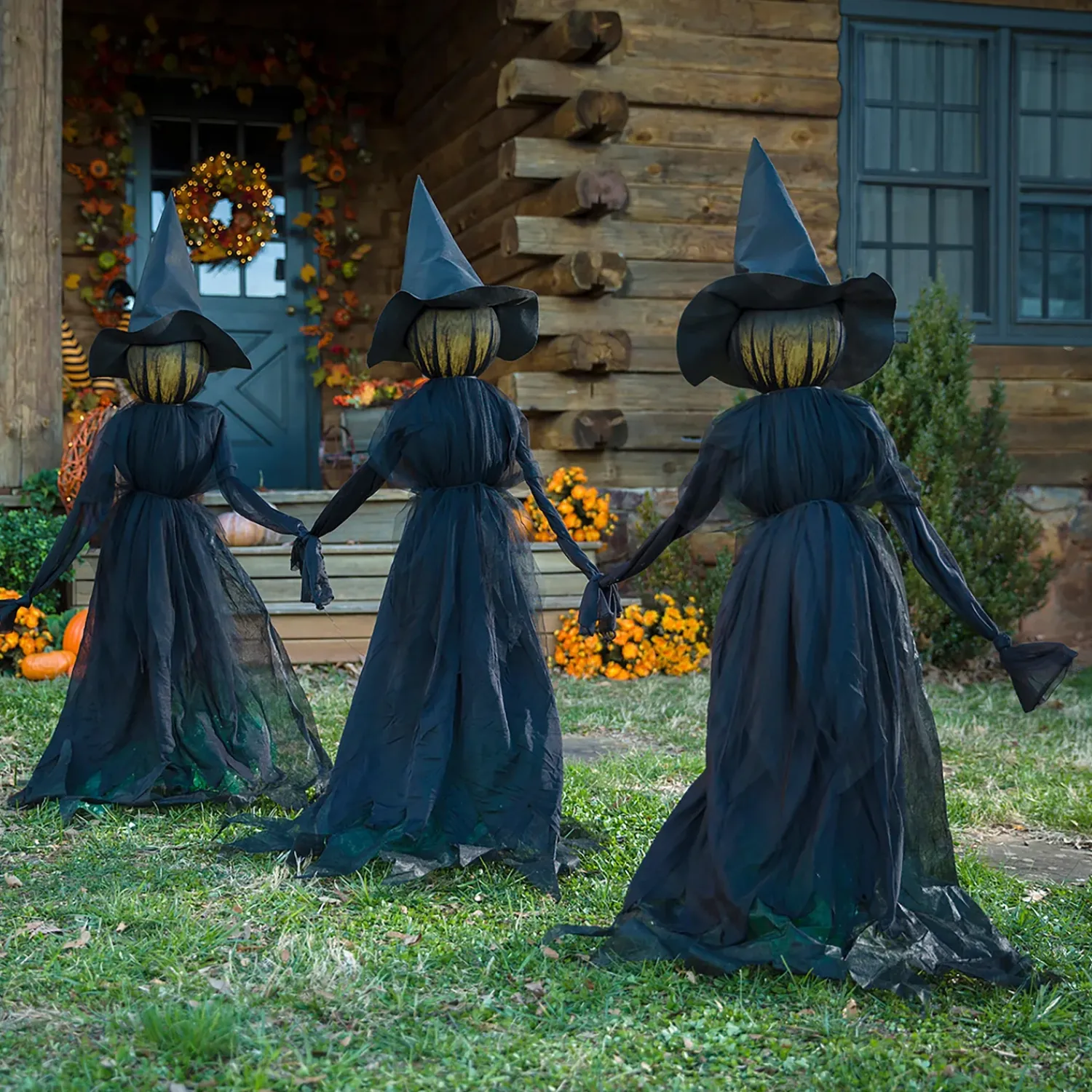 Plow & Hearth Garden Stakes>Lighted Halloween Witch Stakes, Set of 3