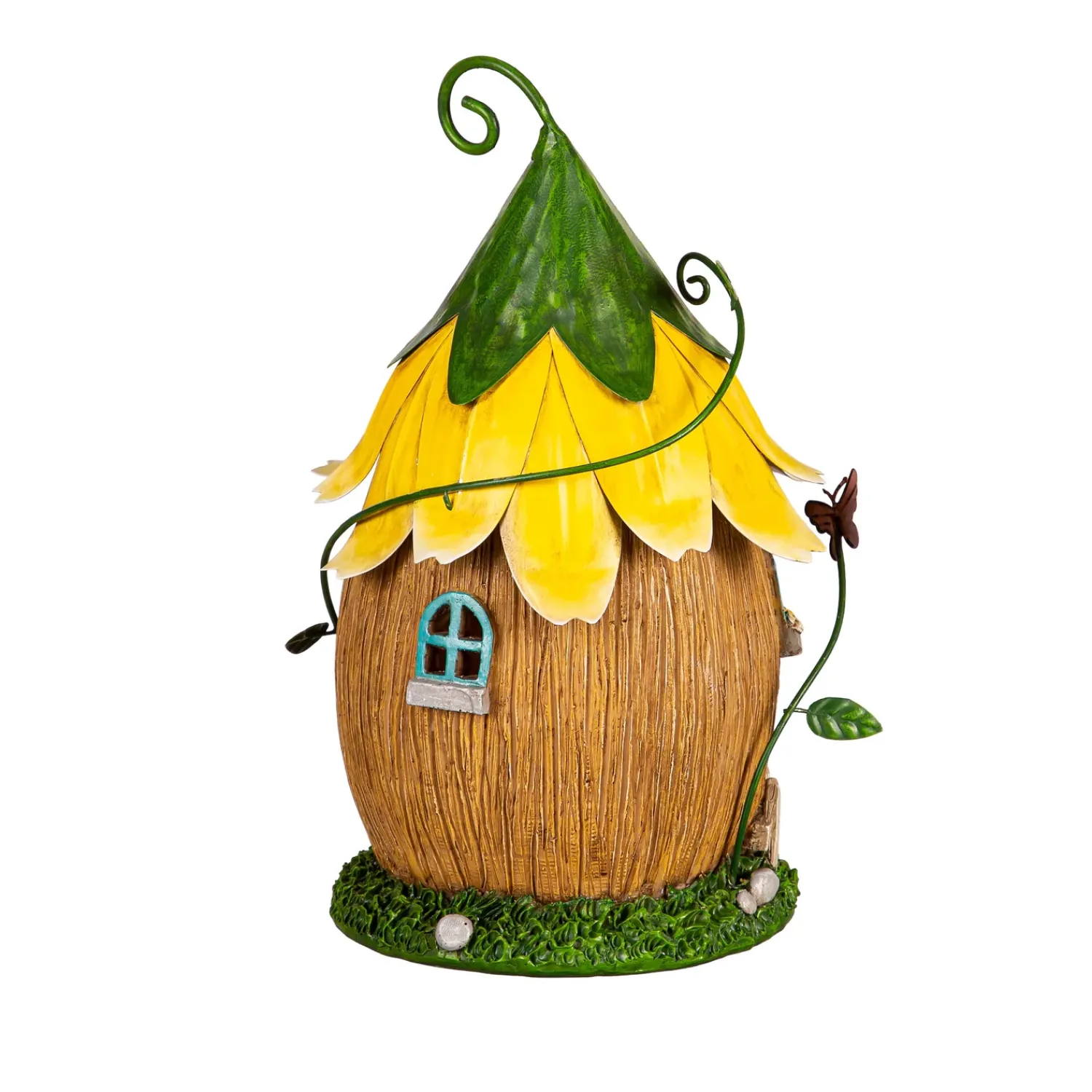 Plow & Hearth Garden Statues>Lighted Yellow Floral Fairy House
