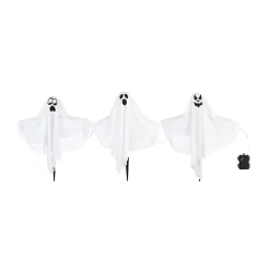 Plow & Hearth Garden Stakes|Lighted Garden Decorations>Light-Up Ghost Trio Path Marker