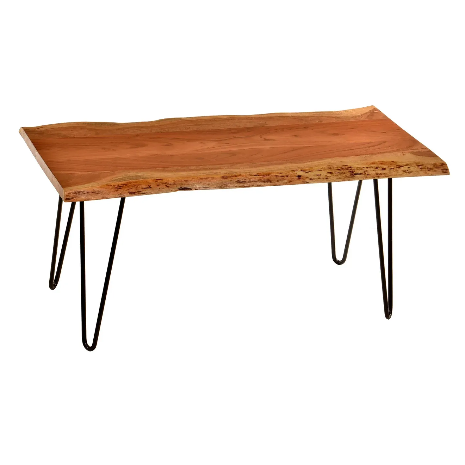 Plow & Hearth Accent Tables|Indoor Benches>Live Edge Acacia Wood Bench/Table with Hairpin Legs