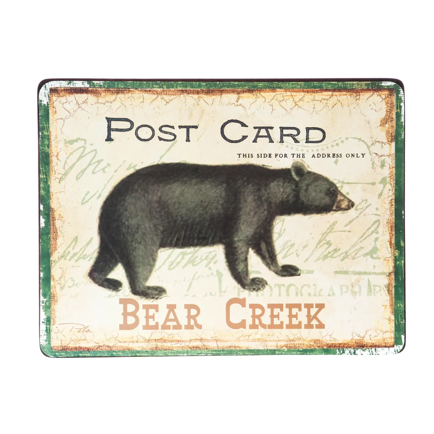 Plow & Hearth Accent Tables>Lodge Postcards TV Trays, Set of 4, with Brown Stands