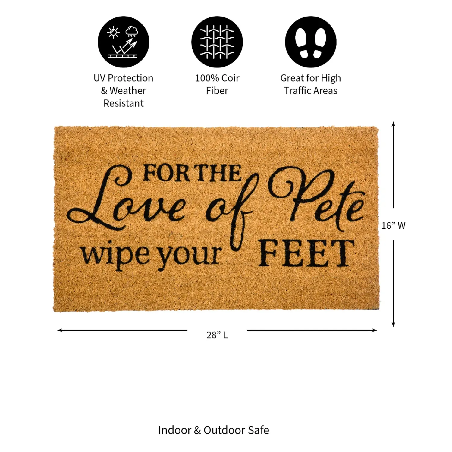 Plow & Hearth Coir Mats>Love of Pete Coir Mat