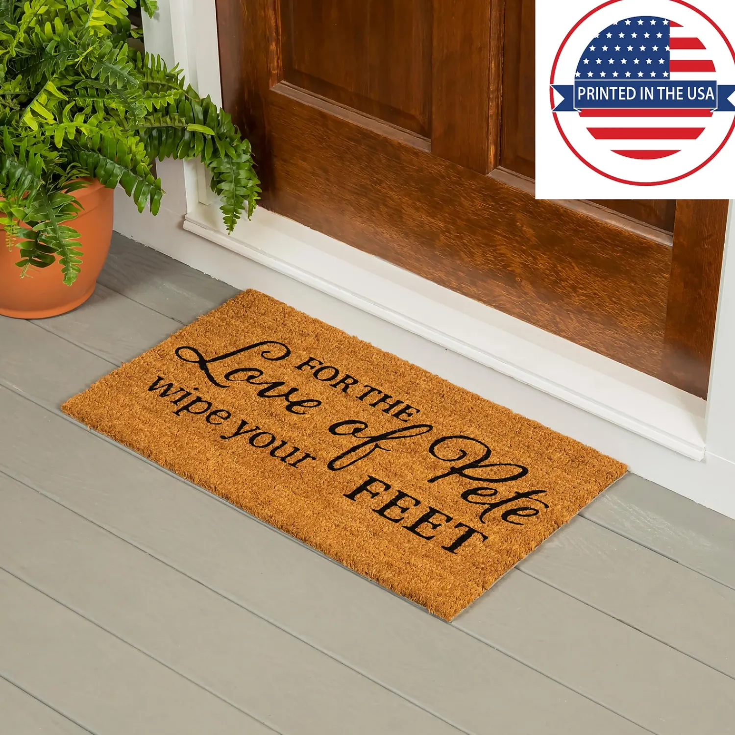 Plow & Hearth Coir Mats>Love of Pete Coir Mat