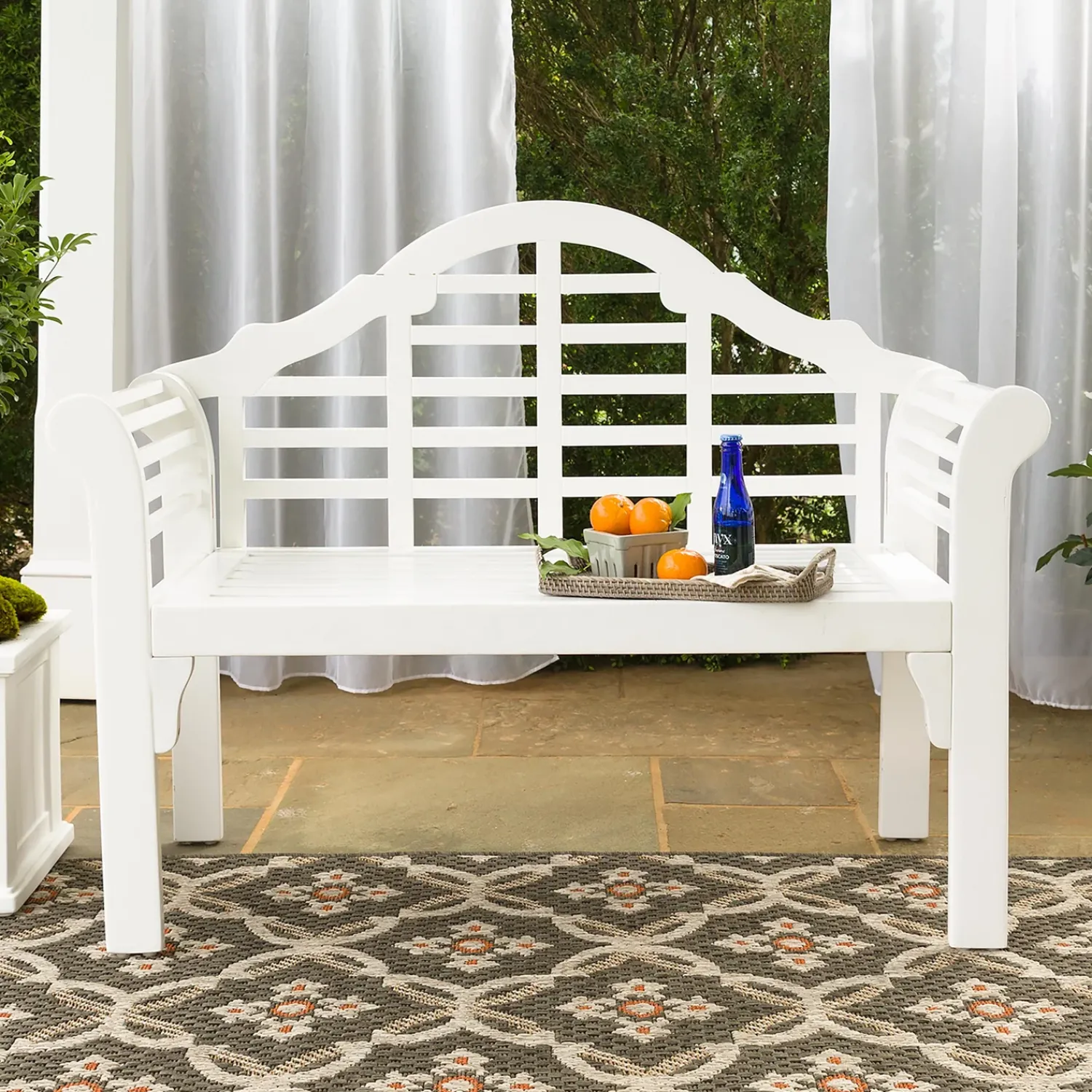Plow & Hearth Outdoor Benches>Lutyens Wood Garden Bench White