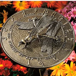 Plow & Hearth Garden Statues>Made in America Recycled Aluminum Dragonfly Sundial