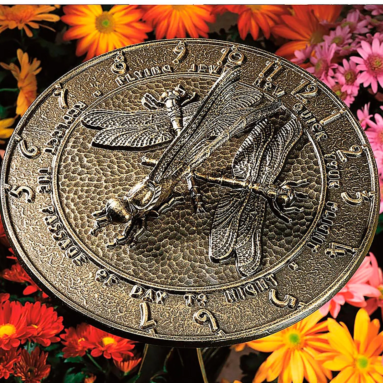 Plow & Hearth Garden Statues>Made in America Recycled Aluminum Dragonfly Sundial