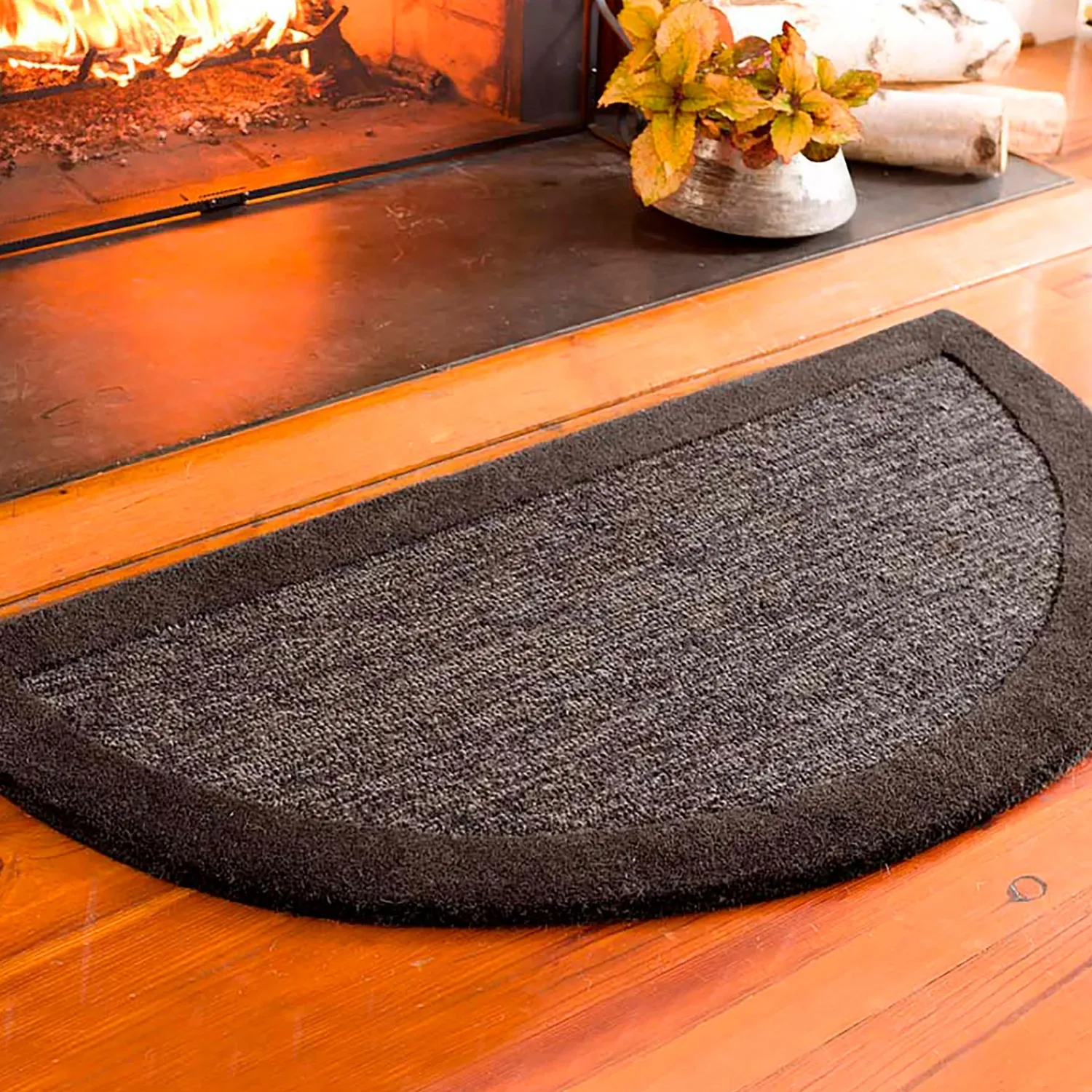 Plow & Hearth Area Rugs|Hearth Rugs>Madrid Banded Half-Round Hearth Rug, 2' x 4'