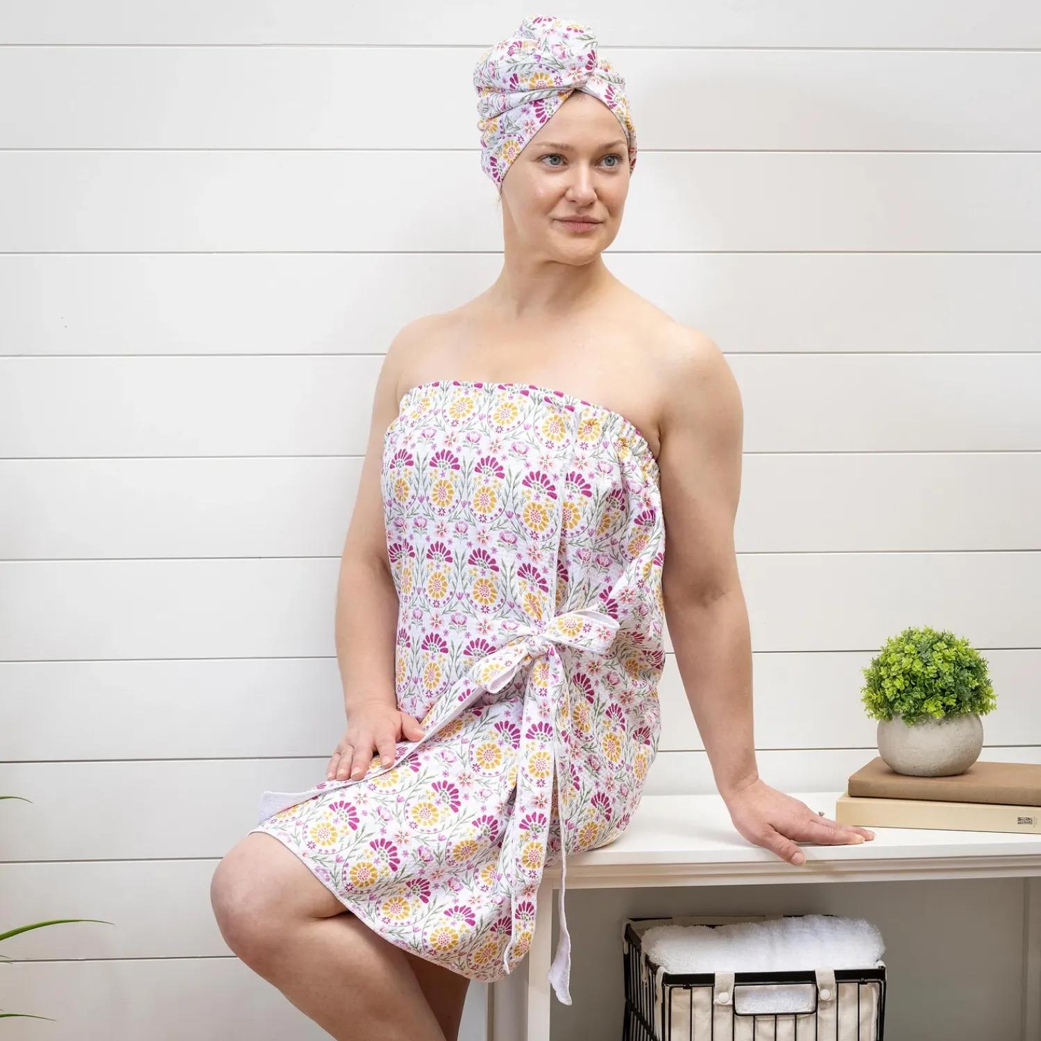 Plow & Hearth Bath Accessories>Magenta Joy Quick Dry Hair Wrap