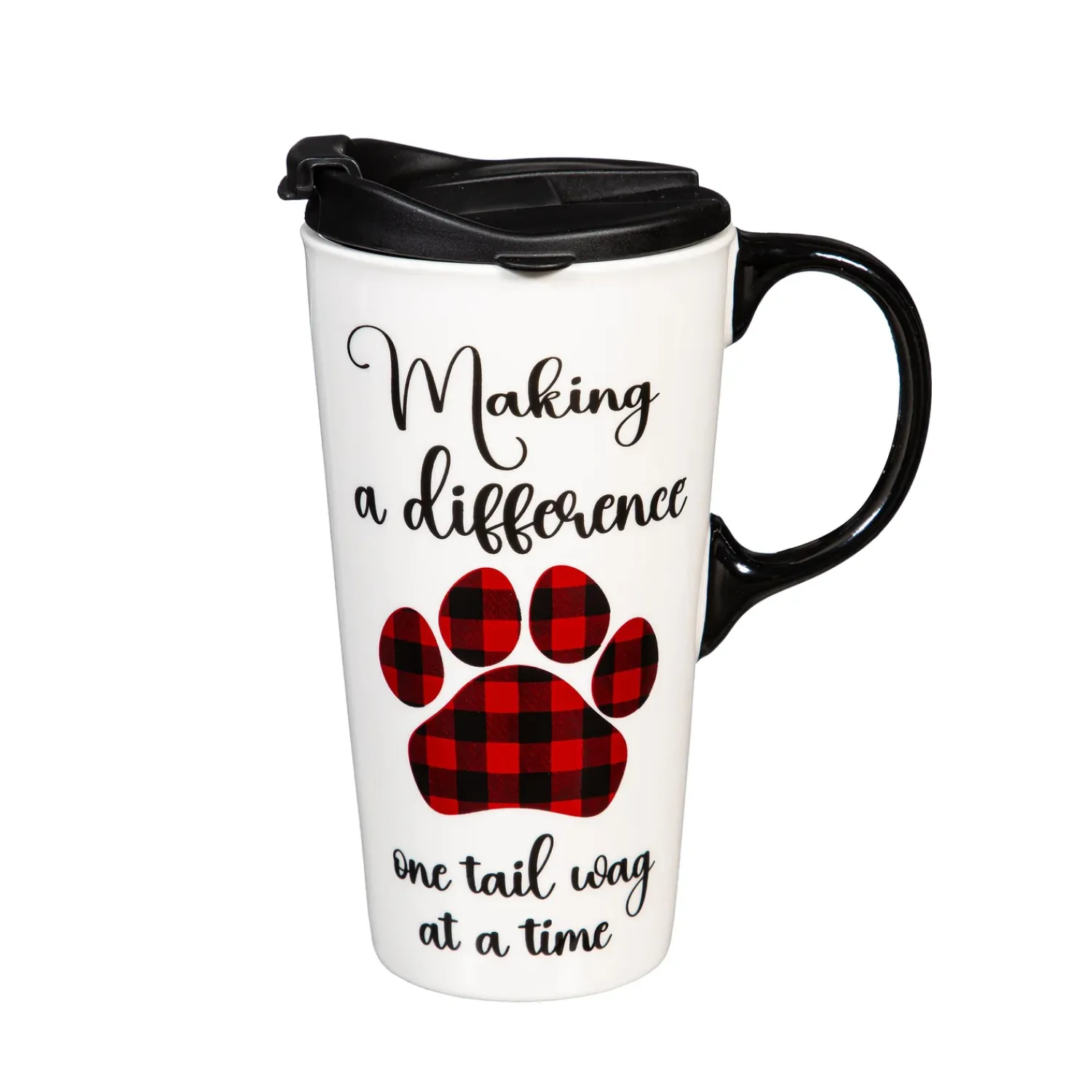 Plow & Hearth Pet Products|Travel Cups>Making a Difference Ceramic Perfect Cup and Compact Tote Giftset, 17oz, Gift Box