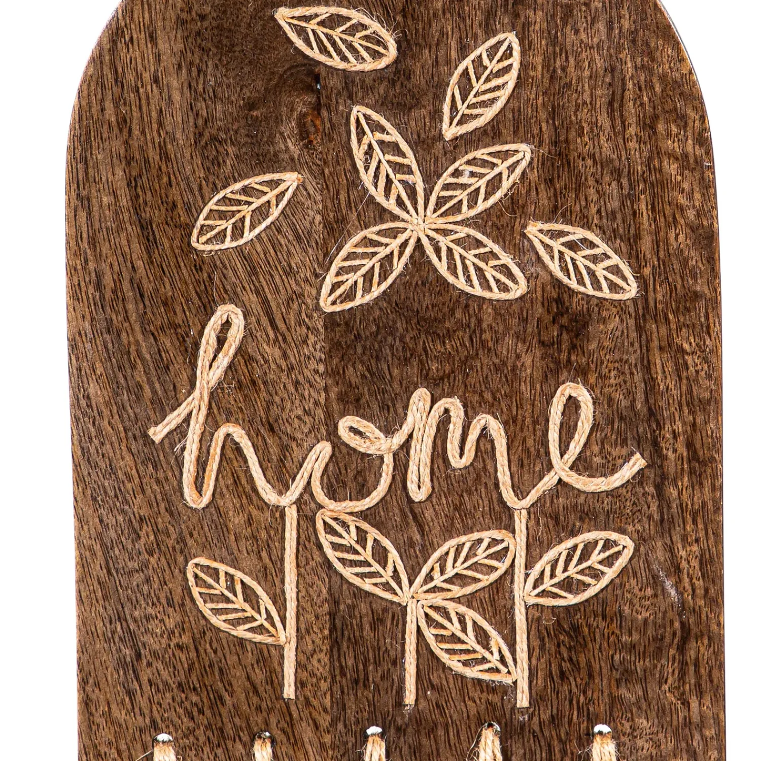 Plow & Hearth Wall Art>Mango Wood and Jute Wall Sign, 23"H