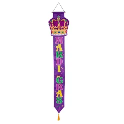 Plow & Hearth Fabric Door Hangers>Mardi Gras Crown Door Banner