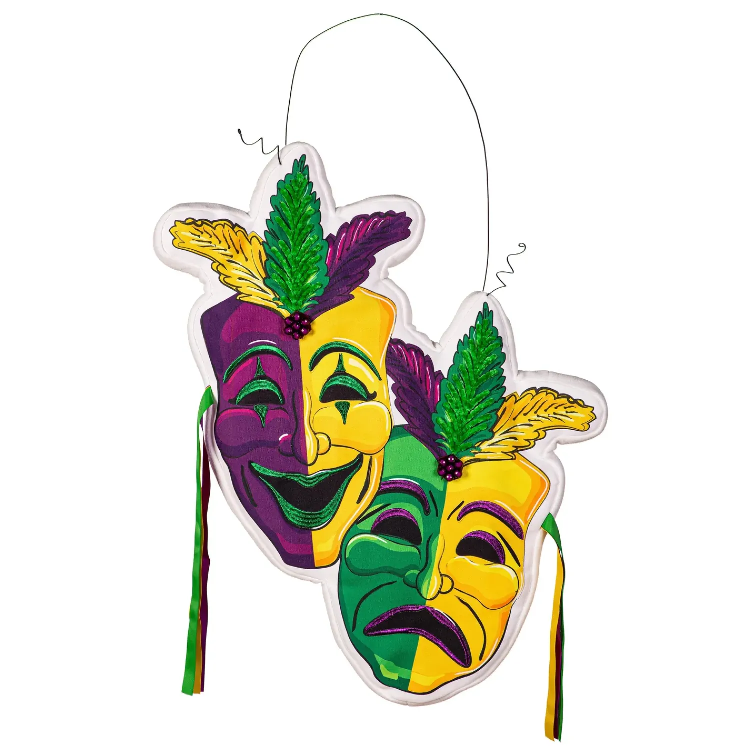 Plow & Hearth Fabric Door Hangers>Mardi Gras Theater Mask Estate Door Décor