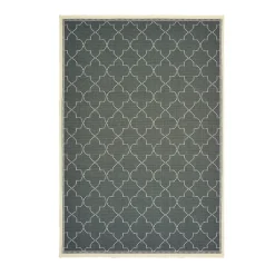 Plow & Hearth Area Rugs>Marston Quatrefoil Area Rug, 3'7"x 5'6" Gray