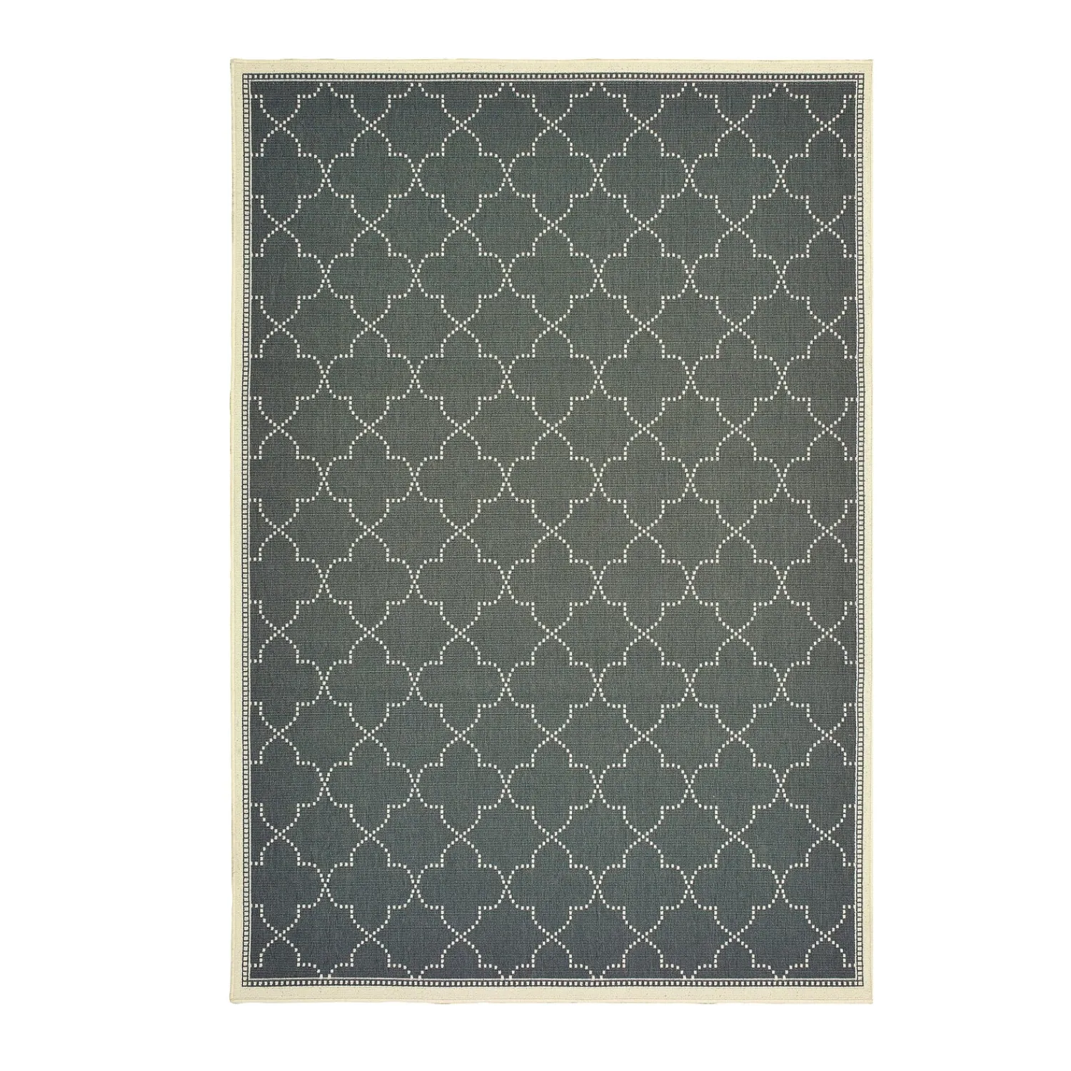 Plow & Hearth Area Rugs>Marston Quatrefoil Area Rug, 5' x 8' Gray