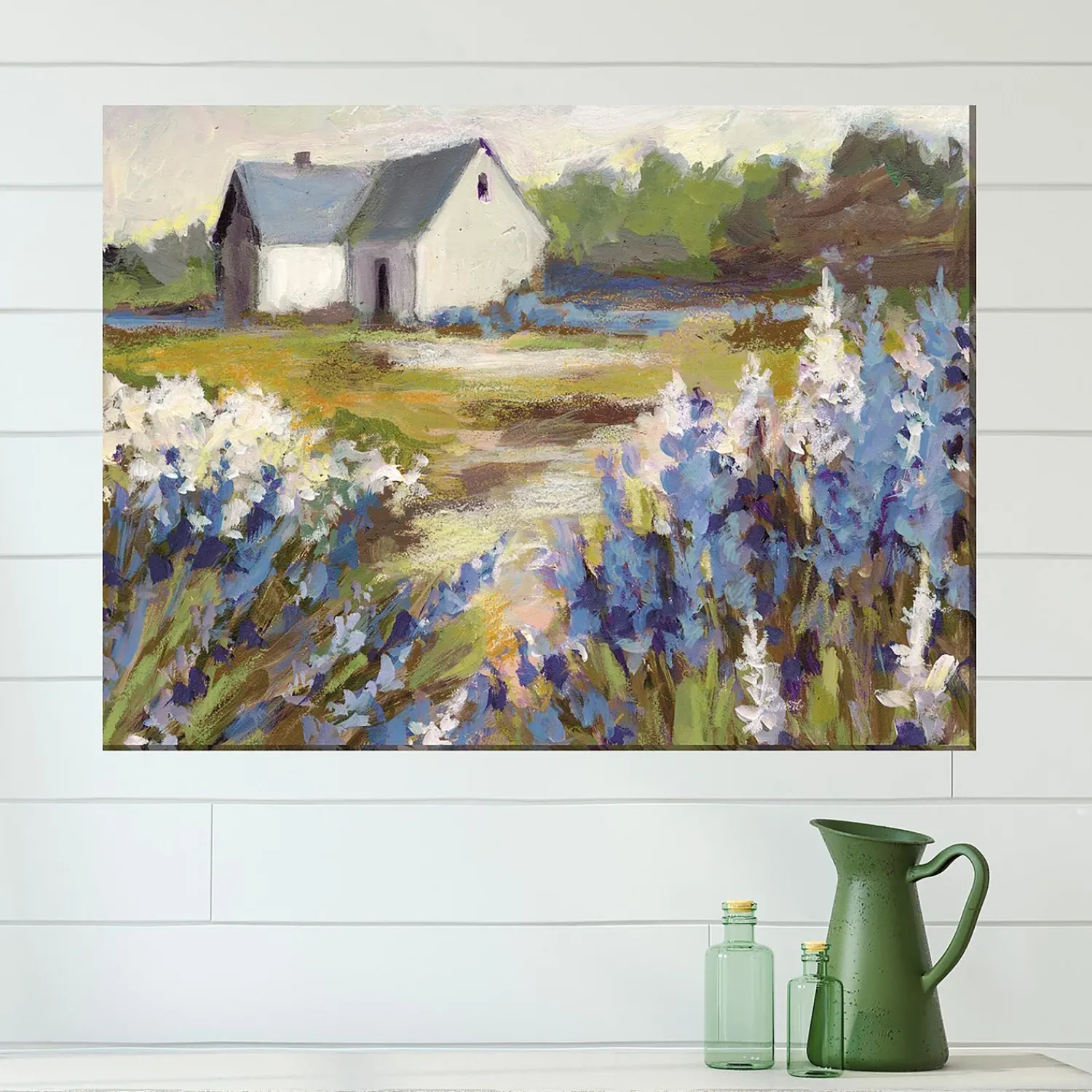 Plow & Hearth Outdoor Wall Art|Wall Art>Meadow Blue Indoor/Outdoor Canvas Wall Art