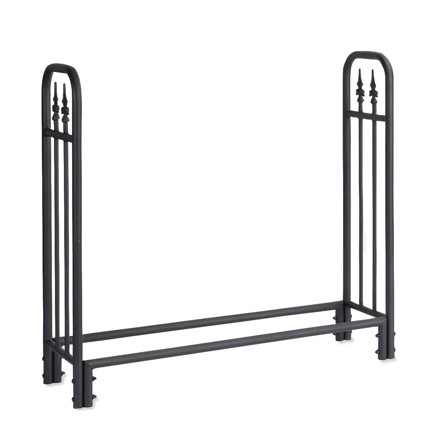Plow & Hearth Outdoor Clean Up|Wood Storage & Wood Racks>Medium Heavy Duty Steel Wood Rack with Finial Design