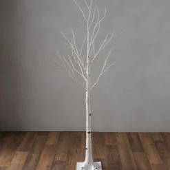 Plow & Hearth Lighted Trees & Garlands>Medium Indoor/Outdoor Birch Tree with 400 Warm Lights White