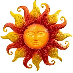 Plow & Hearth Wall Art>Metal & Glass Sun Wall Décor