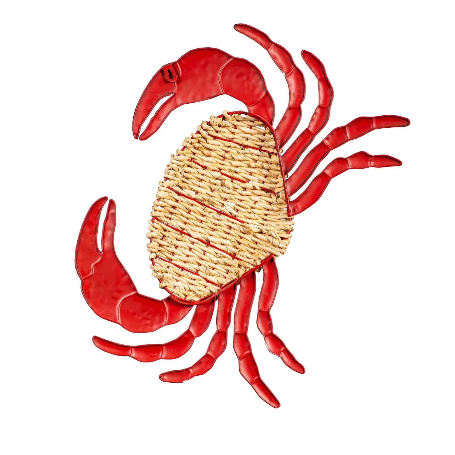 Plow & Hearth Wall Art>Metal and Rattan Crab Wall Décor