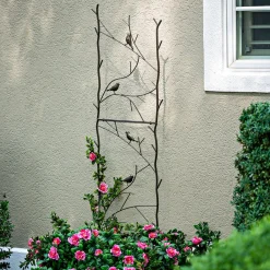 Plow & Hearth Arbors & Trellises>Metal Birds and Twigs Garden Trellis