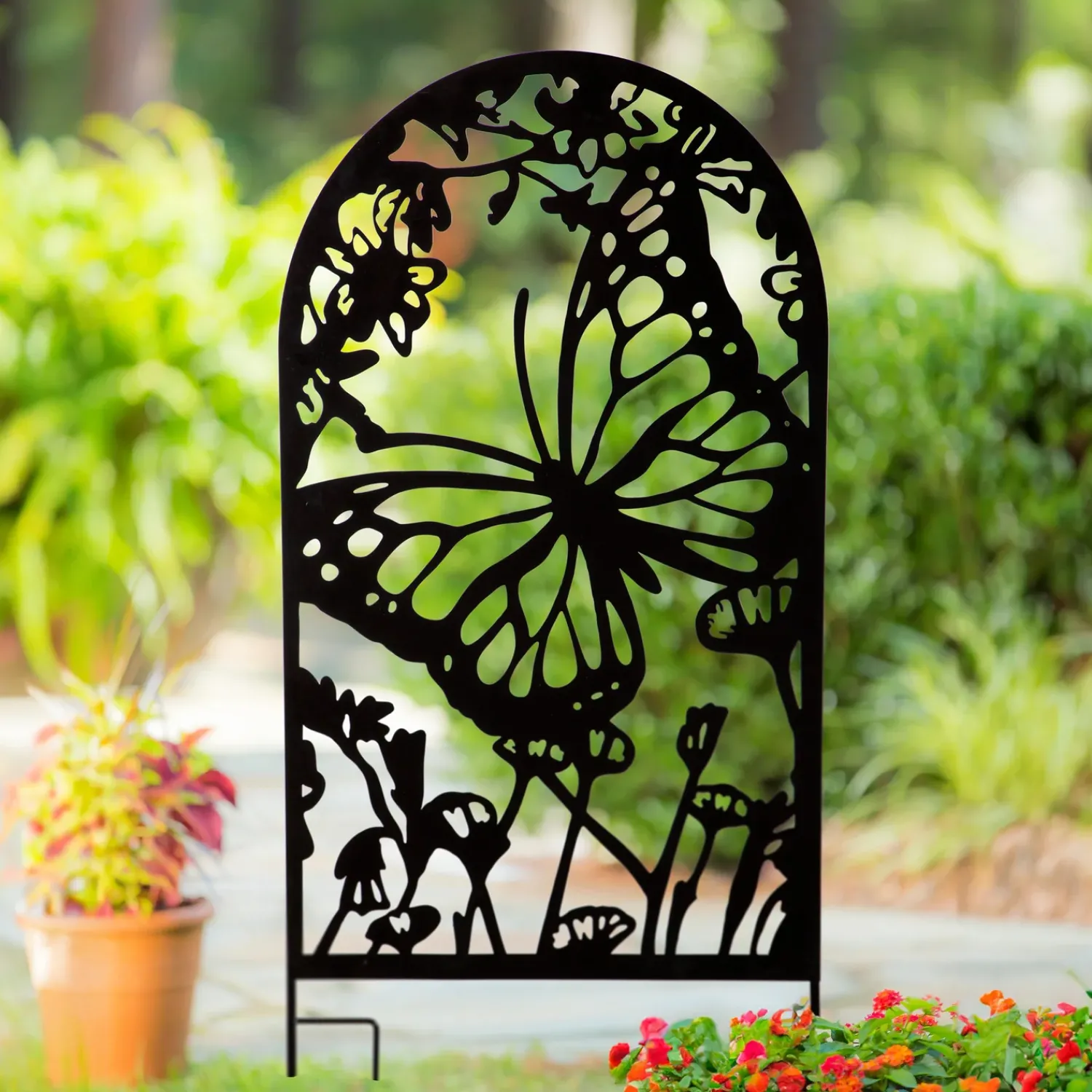 Plow & Hearth Arbors & Trellises>Metal Butterfly Trellis