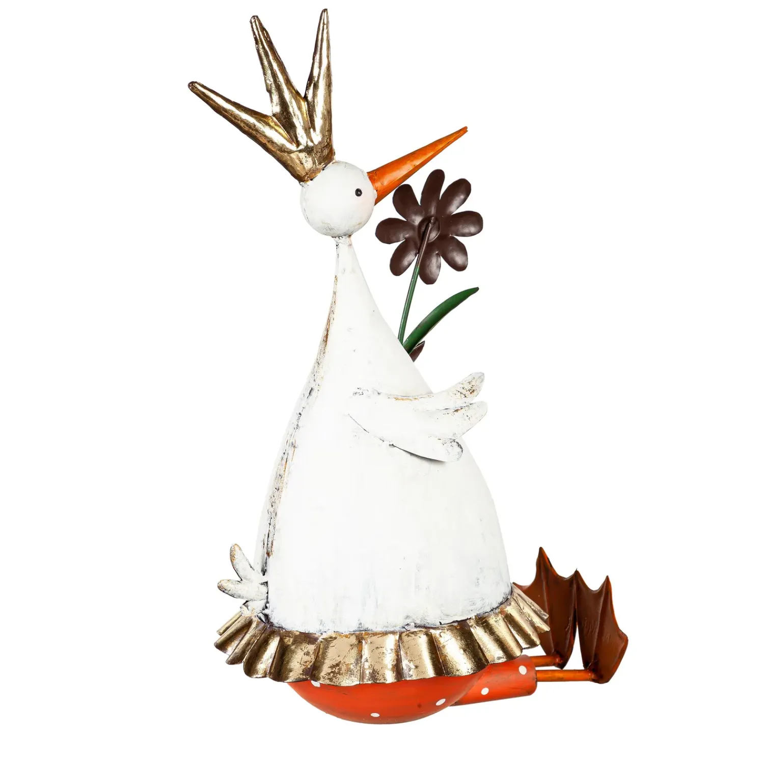 Plow & Hearth Garden Statues>Metal Duck With Flower Garden Statue