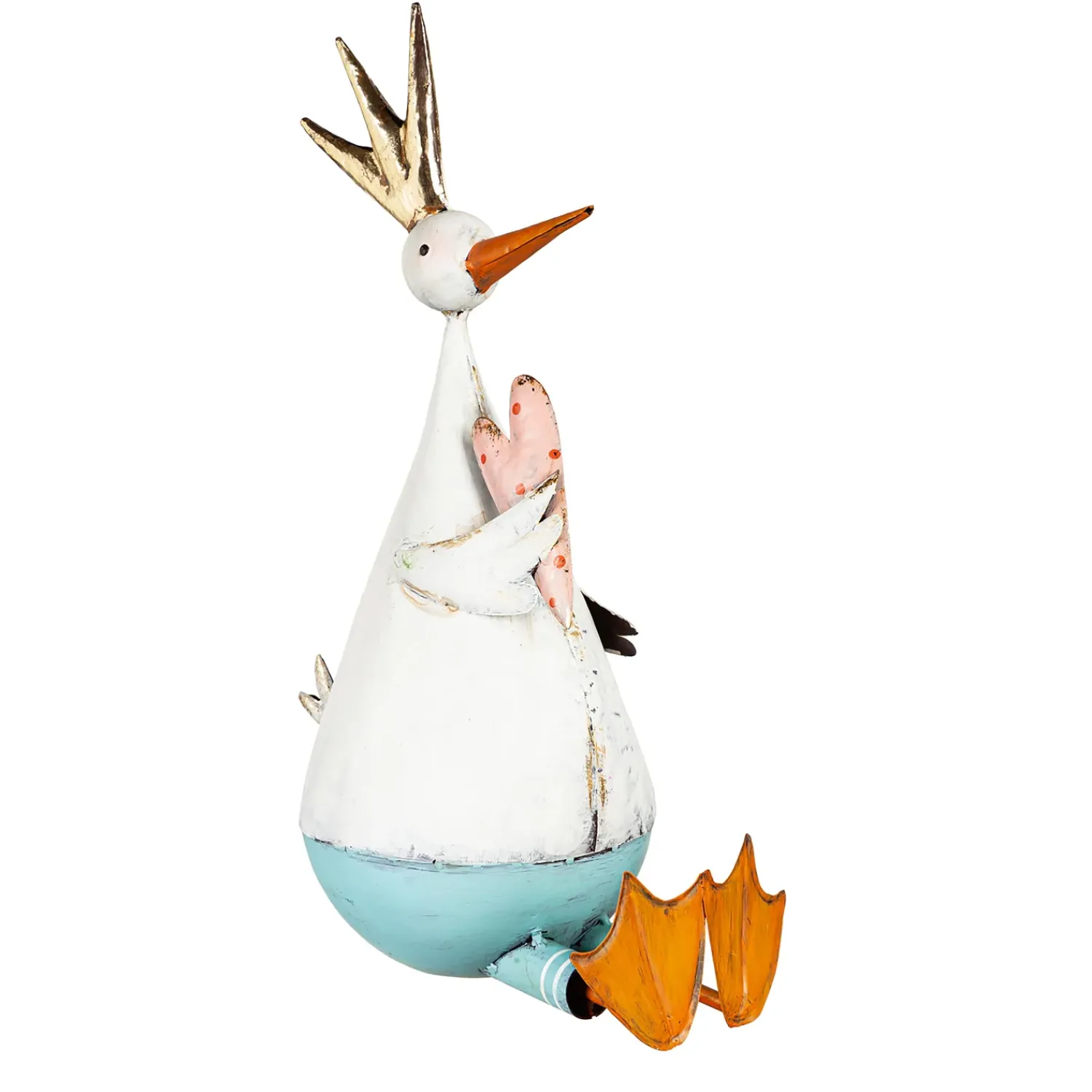 Plow & Hearth Garden Statues>Metal Duck With Heart Garden Statue