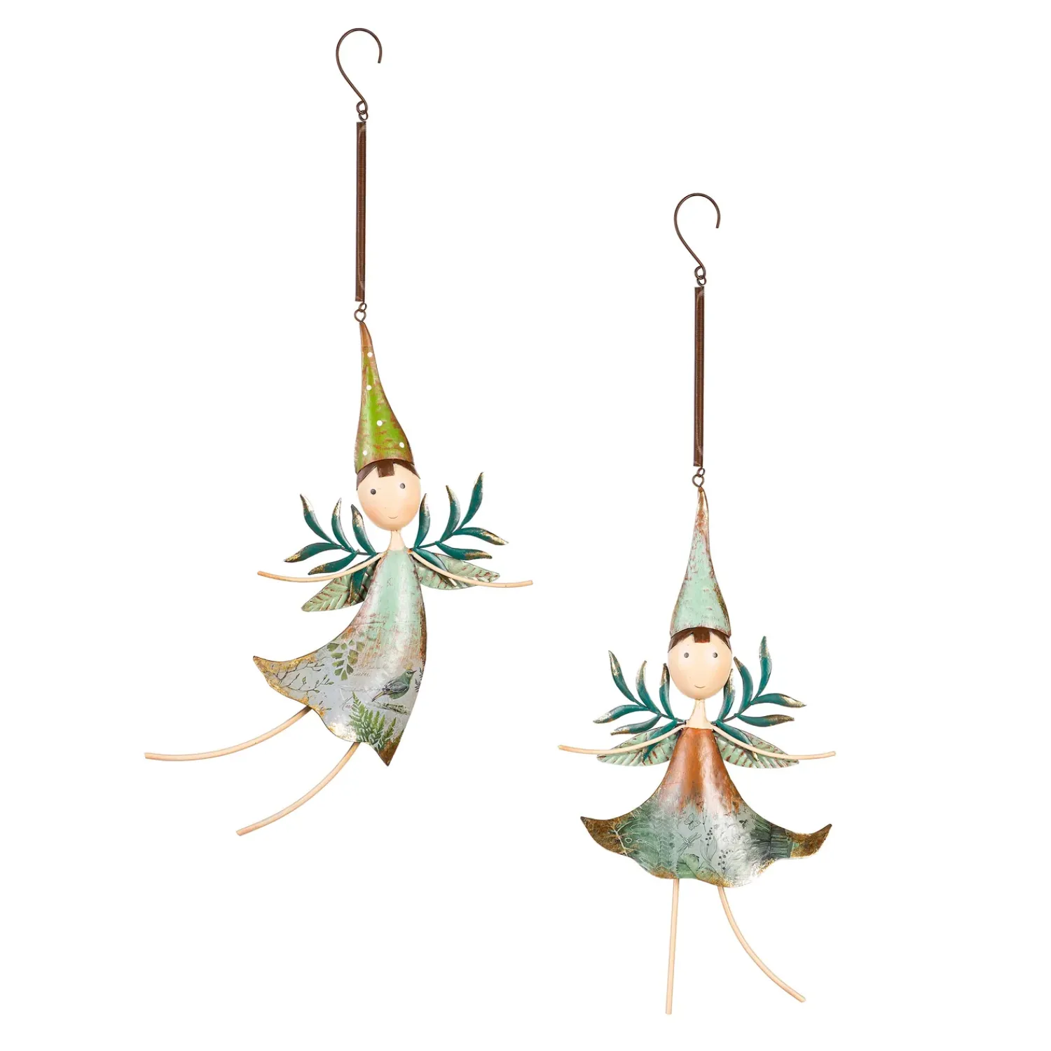 Plow & Hearth Decorative Accents>Metal Fairies Hanging Décor, Set of 2