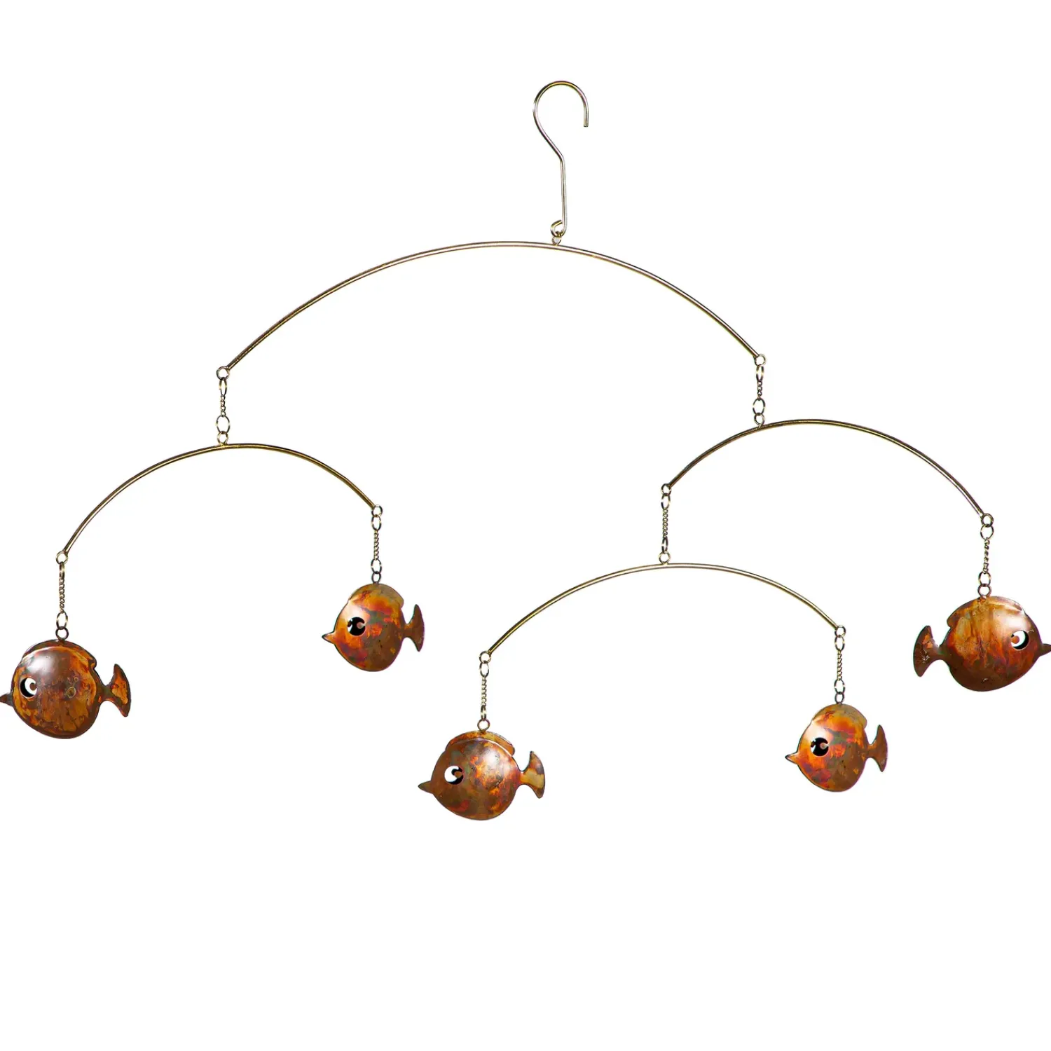 Plow & Hearth Wind Chimes & Mobiles|Decorative Accents>Metal Fish Mobile