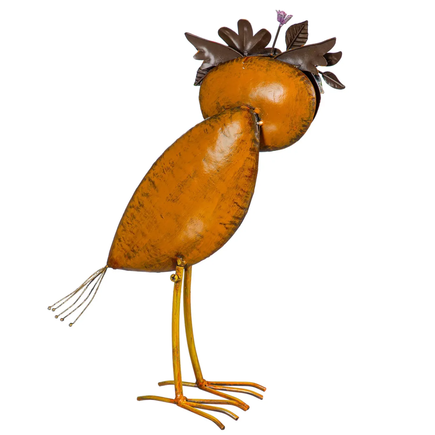 Plow & Hearth Garden Statues>Metal Floral Orange Owl Statue, 17"H