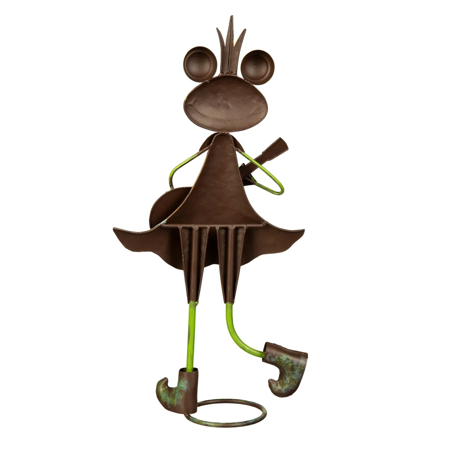 Plow & Hearth Garden Statues>Metal Frog with Guitar Garden Statue