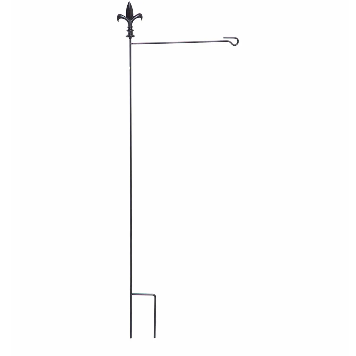 Plow & Hearth Flag Accessories>Metal Garden Flag Stand with Fleur de Lis Finial