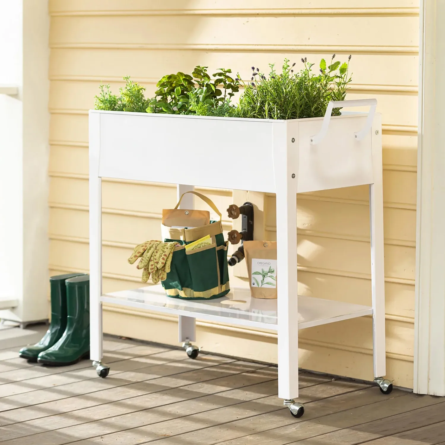 Plow & Hearth Planters & Plant Stands>Metal Grow Table with Handle