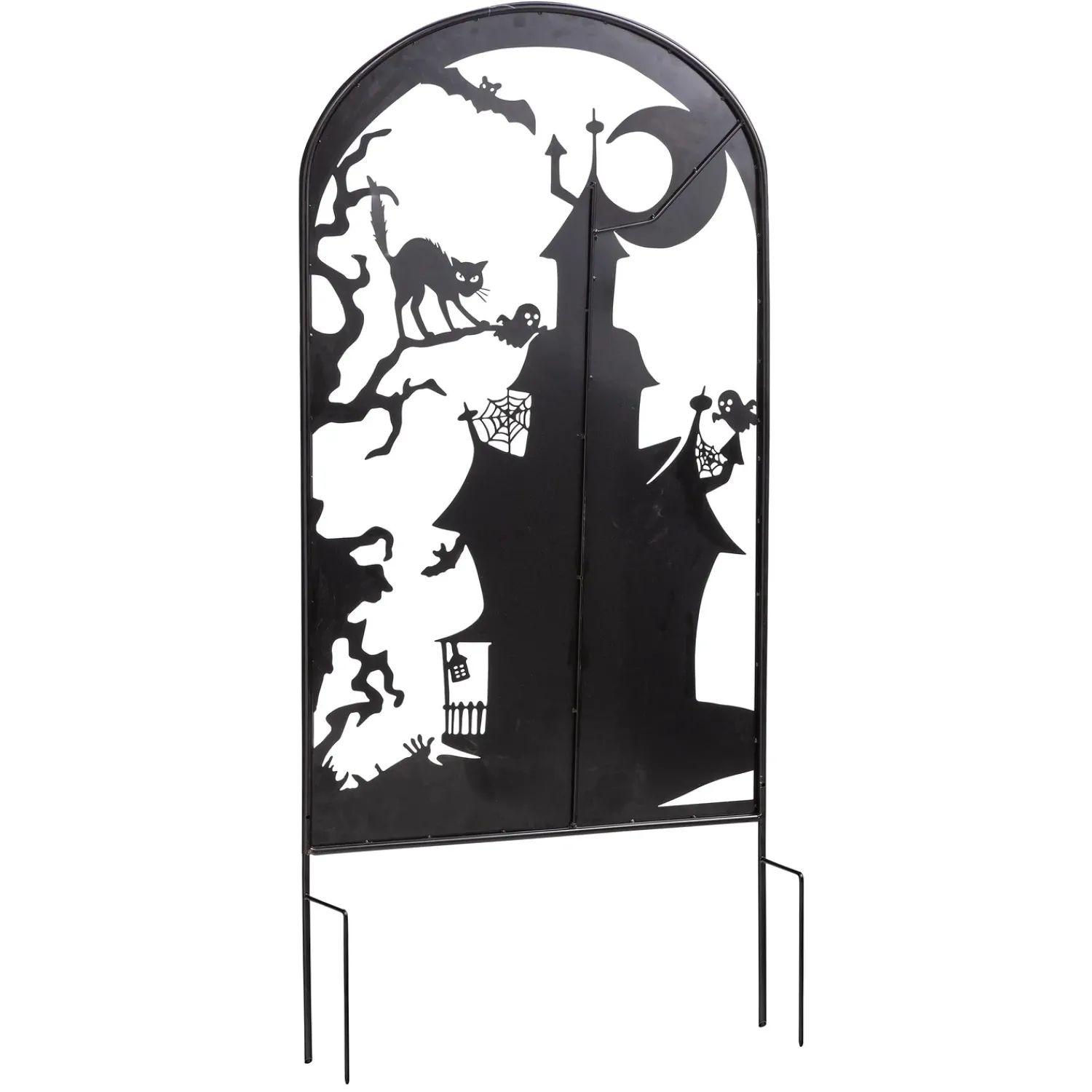 Plow & Hearth Garden Stakes|Arbors & Trellises>Metal Halloween Trellises In Witch And Haunted House Designs