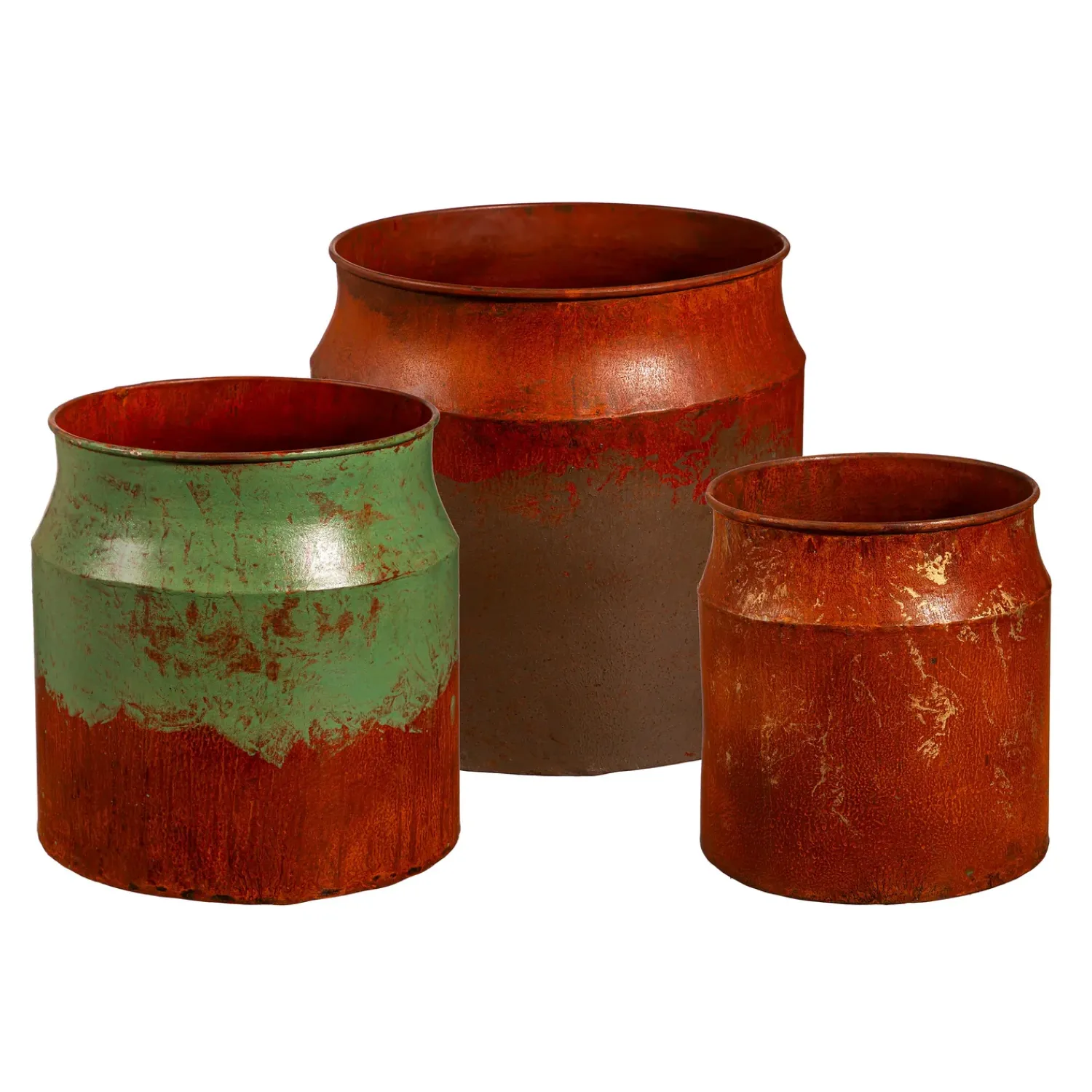 Plow & Hearth Planters & Plant Stands>Metal Jug Shaped Planter, Color Wash, Set of 3