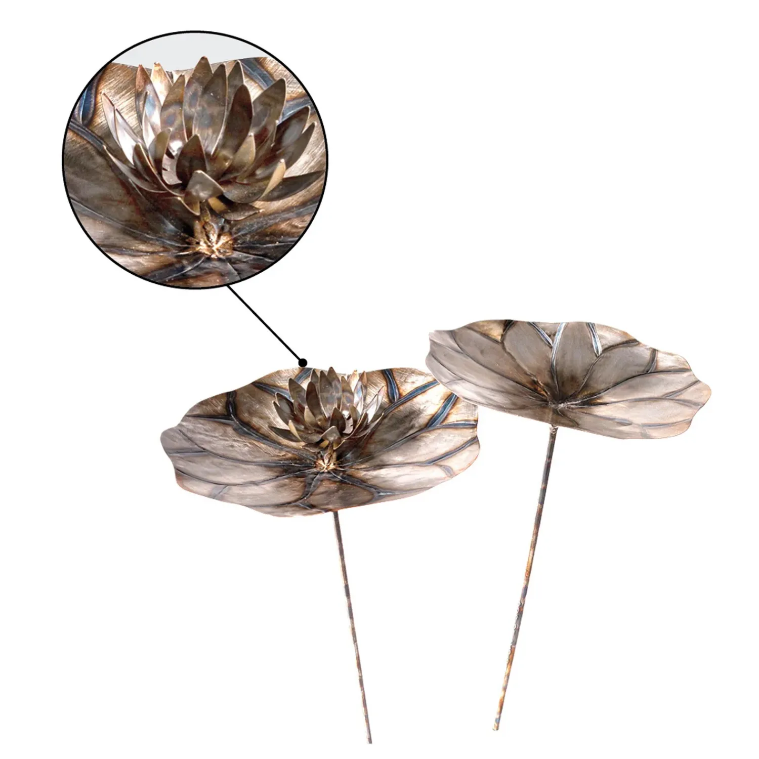 Plow & Hearth Garden Stakes>Metal Lily Pad Garden Stakes, Set of 2