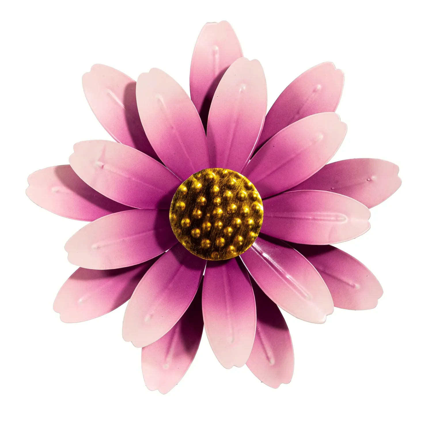 Plow & Hearth Wind Spinners>Metal Pink Sunflower Wall Spinner, 13"