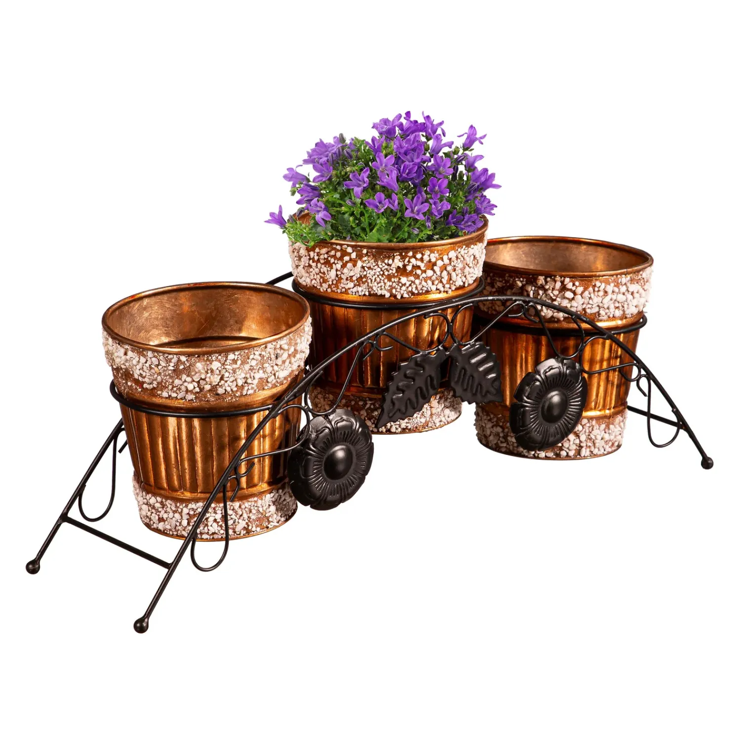 Plow & Hearth Planters & Plant Stands>Metal Planters with Stone Embelishments and Stand