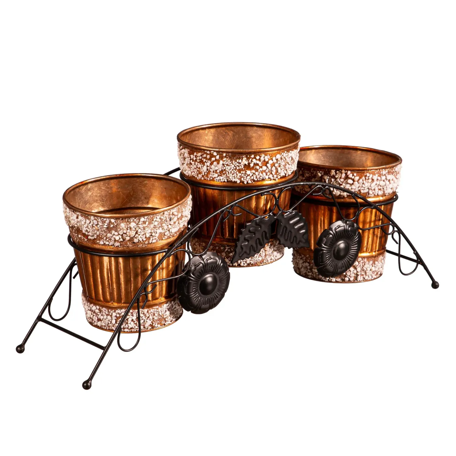Plow & Hearth Planters & Plant Stands>Metal Planters with Stone Embelishments and Stand