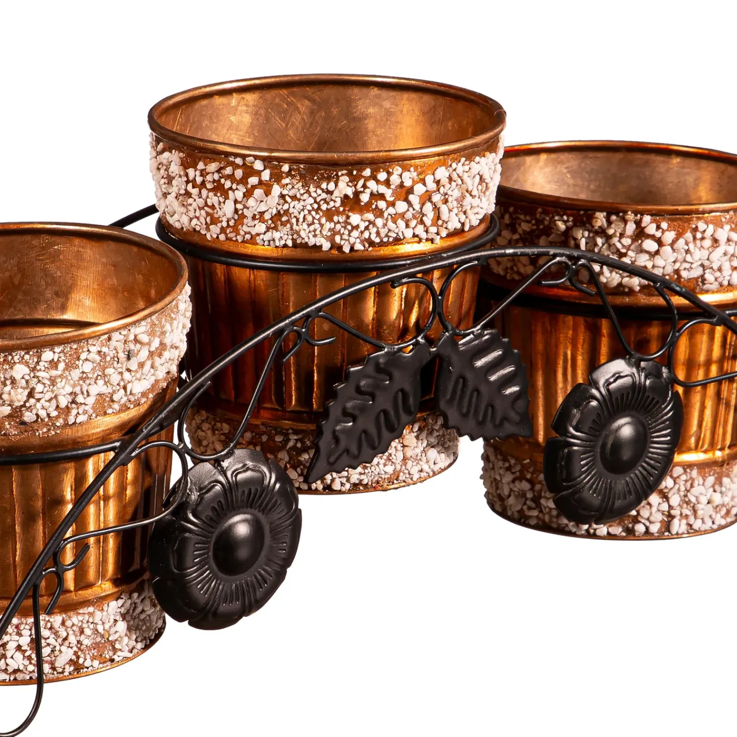 Plow & Hearth Planters & Plant Stands>Metal Planters with Stone Embelishments and Stand